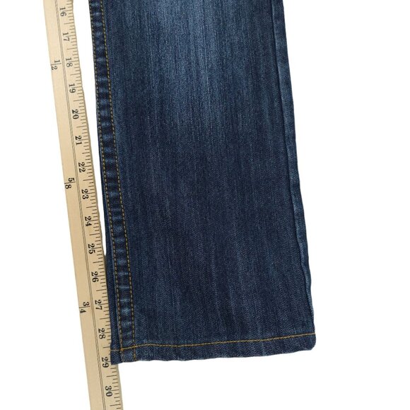 True Religion Bobby Jeans Straight Leg Low Rise Sz 30 Short DarkWash Stretch Y2K - Picture 10 of 14